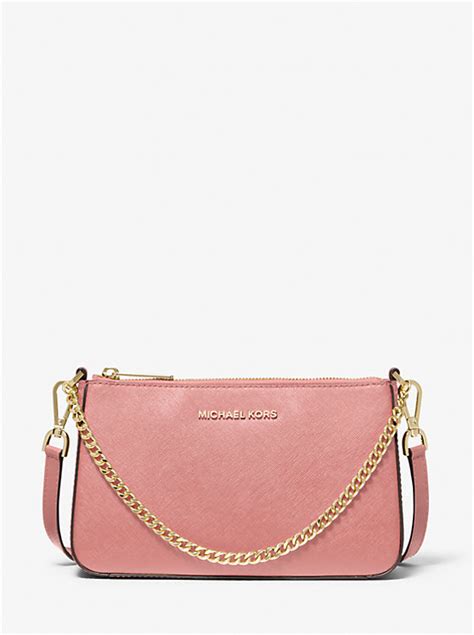 michael kors jet set medium saffiano leather crossover wristlet|Michael Kors saffiano crossbody.